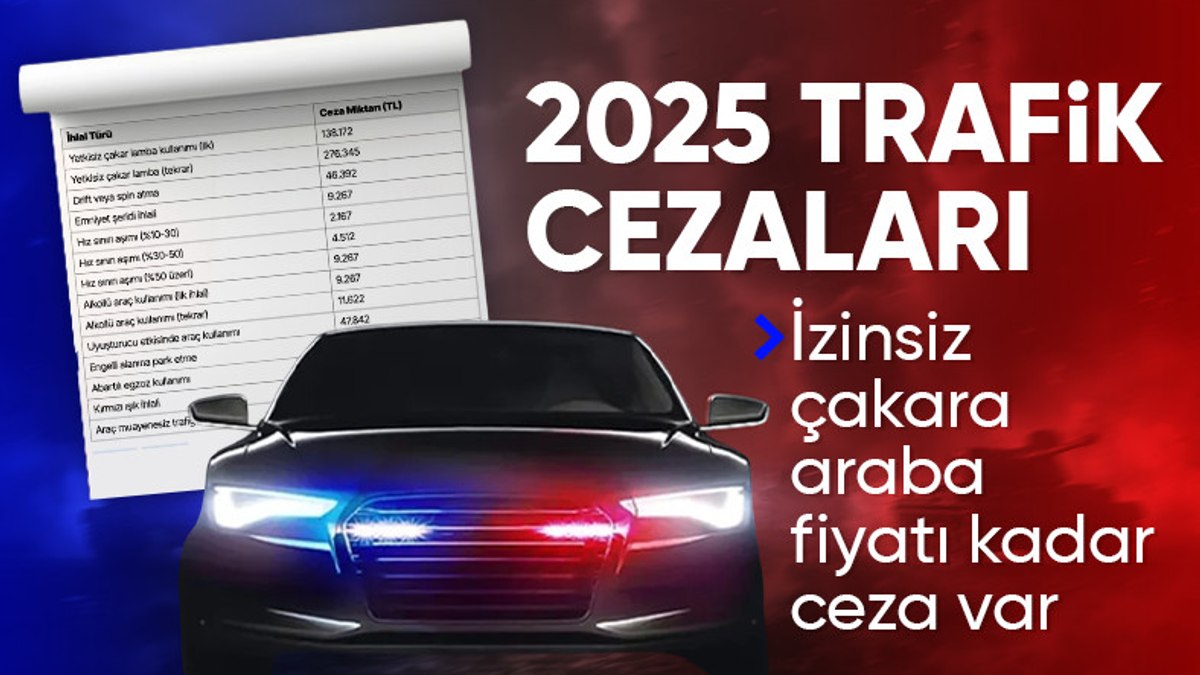 Trafik cezalarında 2025 tarifesi belli oldu
