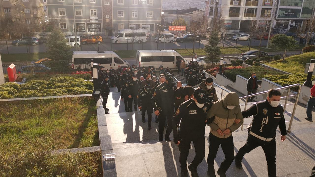İstanbul’daki suç örgütü soruşturmasında yakalanan 15 şüpheli tutuklandı